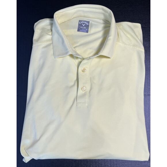 Callaway Men’s Yellow Short Sleeve Golf Polo Poly Blend large - Picture 1 of 10